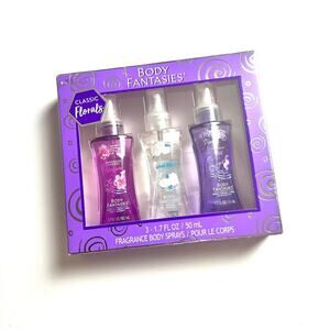 Body Fantasies Women's Three Piece Classic Floral Body Spray  Gift Set